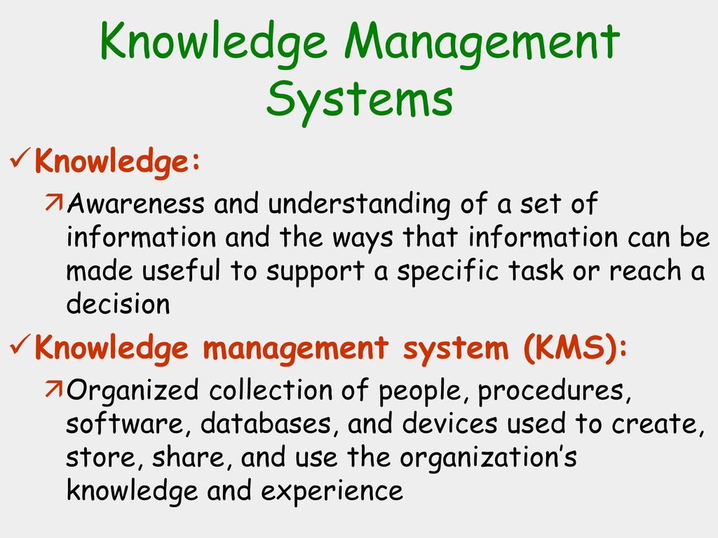 knowledge management and specialized information systems - ppt download