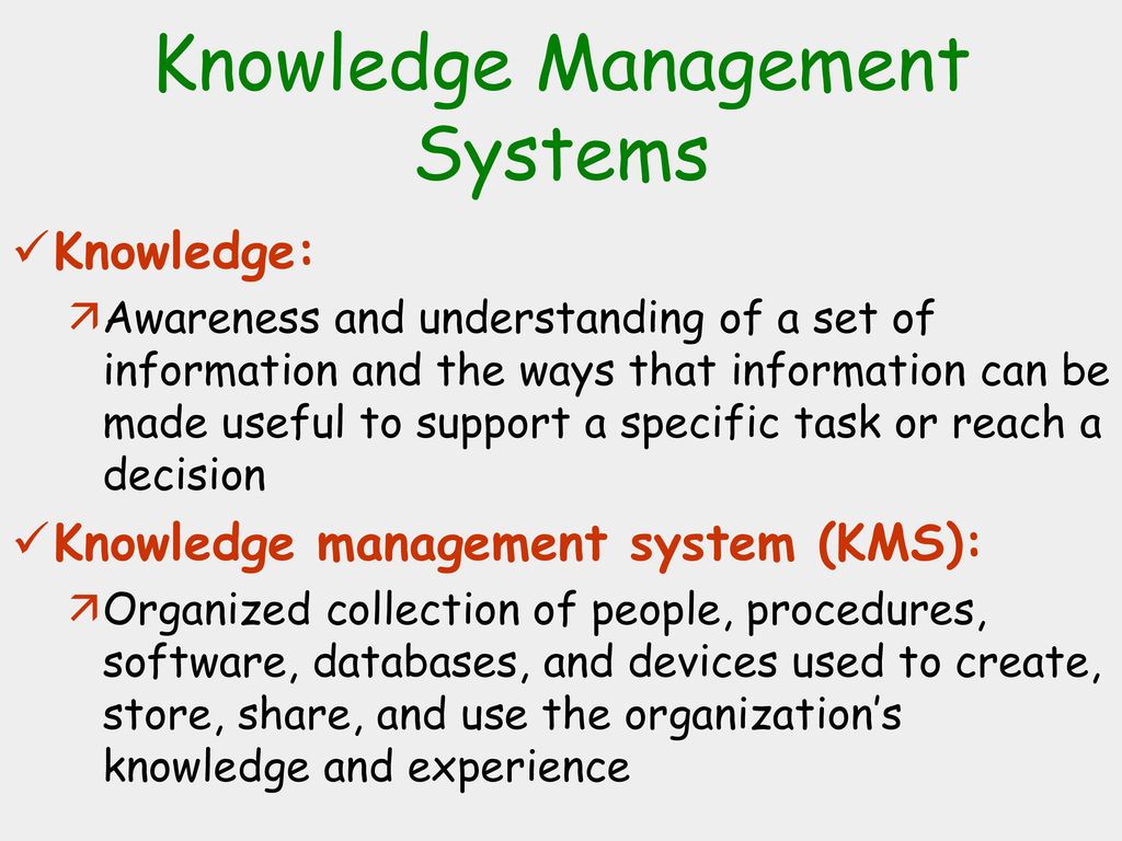 Knowledge Management and Specialized Information Systems - ppt download