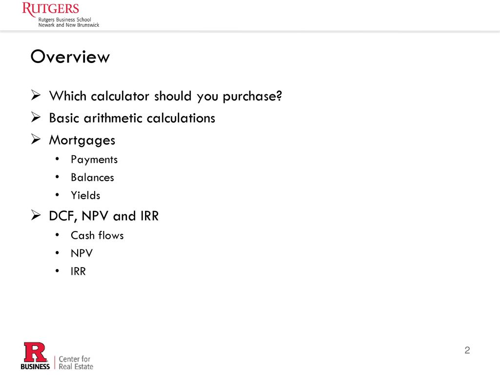 Overview Which calculator should you purchase