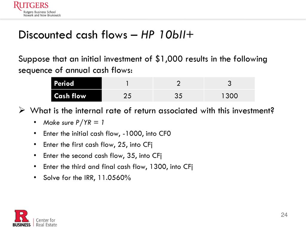 Discounted cash flows – HP 10bII+