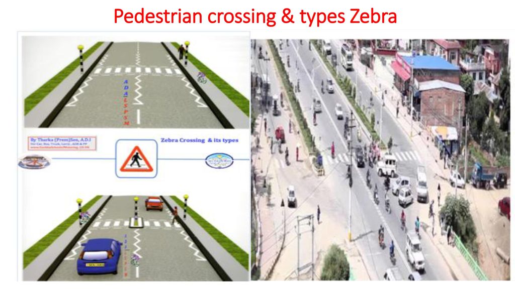 Pedestrian crossing & types Zebra