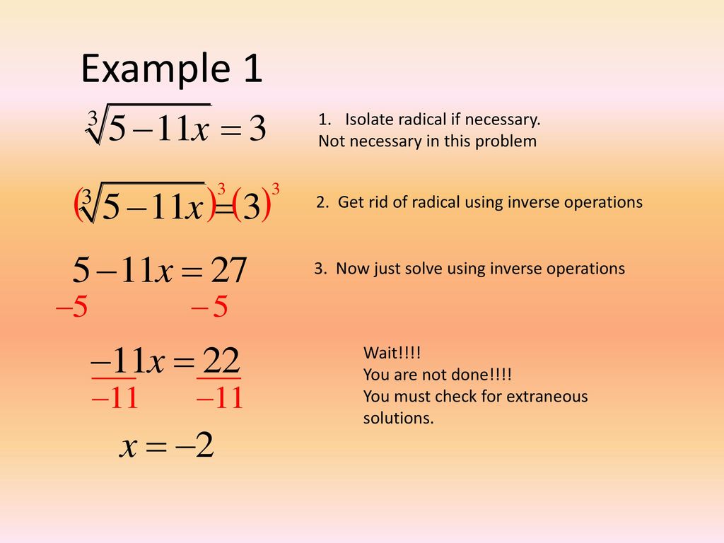 Solving Radical Equations - ppt download