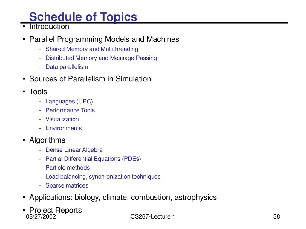 CS267/E233 Applications of Parallel Computers Lecture 1: Introduction ...