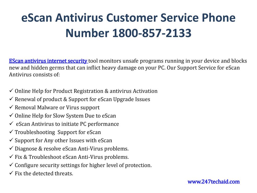 eScan Antivirus Customer Service Phone Number