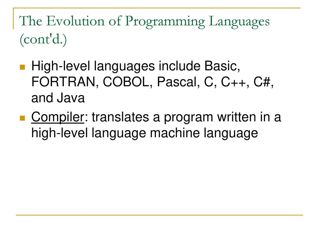 Chapter 1 an overview of computers and programming languages ppt