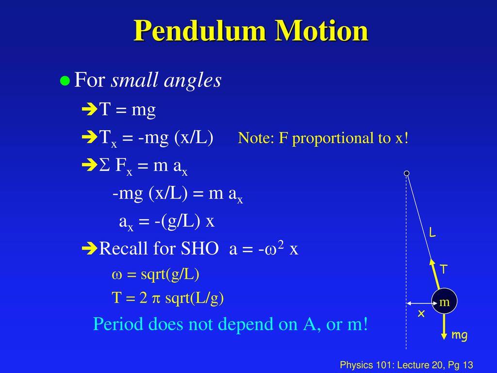 Physics 101 Lecture Elasticity And Oscillations Ppt Download Physics 101 Lecture Elasticity And Oscillations Ppt Download