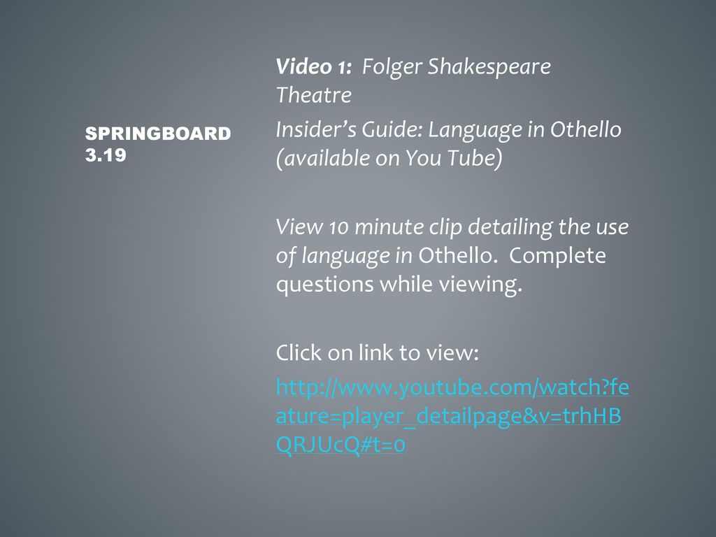use of language in othello