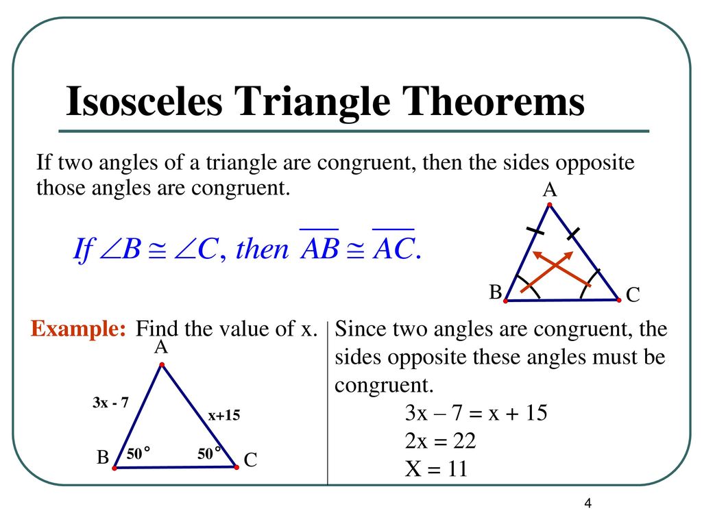 Lesson 4.6 Isosceles Triangles. - ppt download