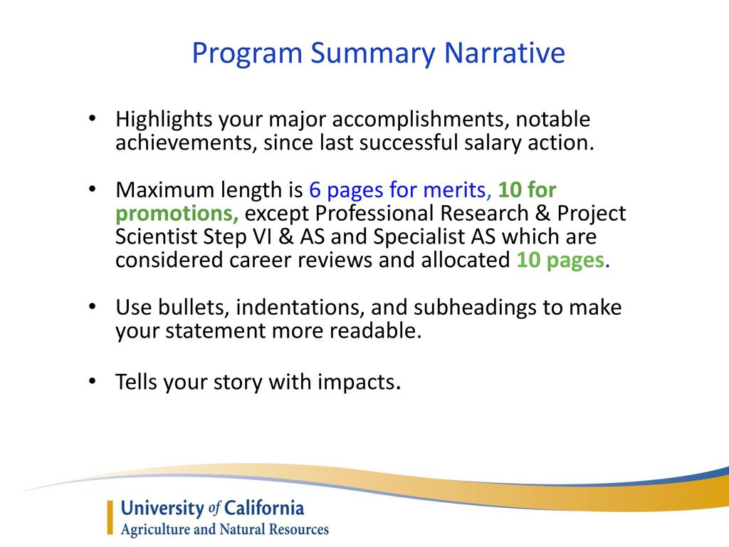 Program Summary Narrative