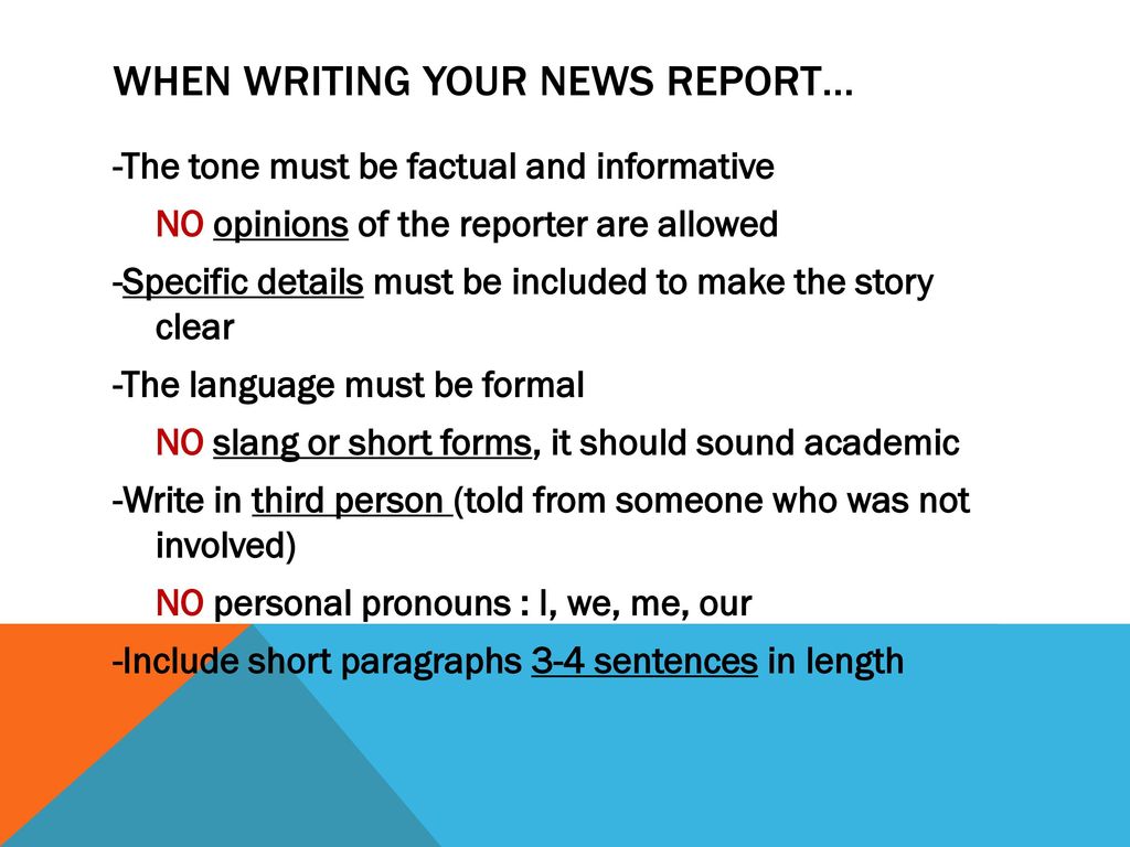 How to write News Reports - ppt download