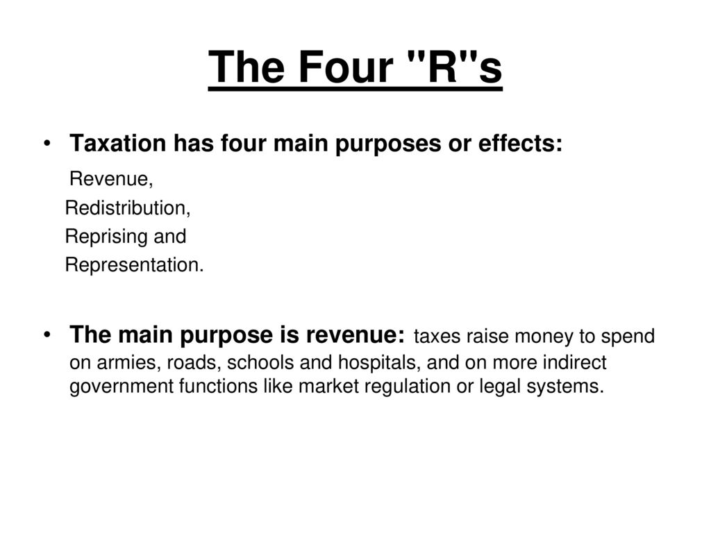 the main purpose of taxes is to