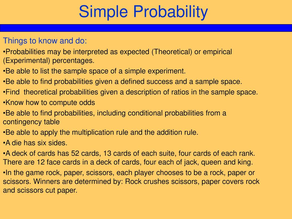 Simple Probability Things To Know And Do Ppt Download simple-probability-things-to-know-and-do-ppt-download