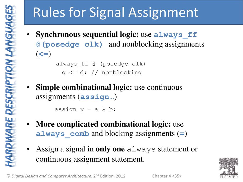 Rules for Signal Assignment