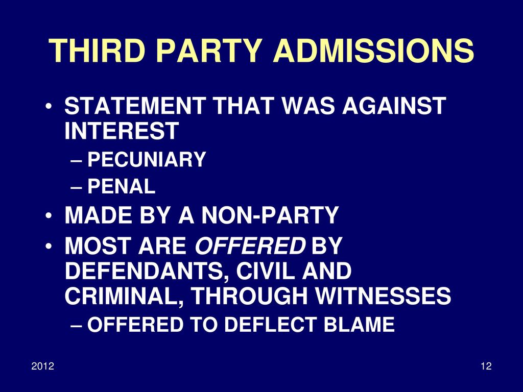 HEARSAY EXCEPTIONS THAT ARE LESS RELIABLE: RULE 804: DECLARATIONS BY ...