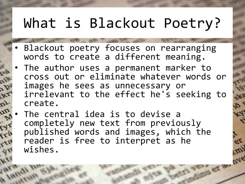 What is Blackout Poetry