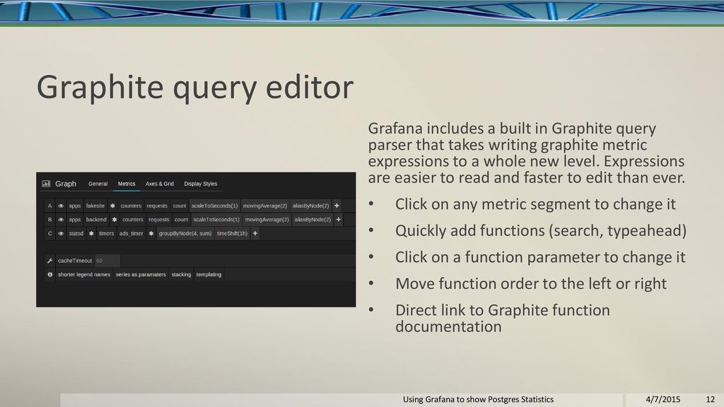 Using Grafana to show Postgres Statistics ppt download