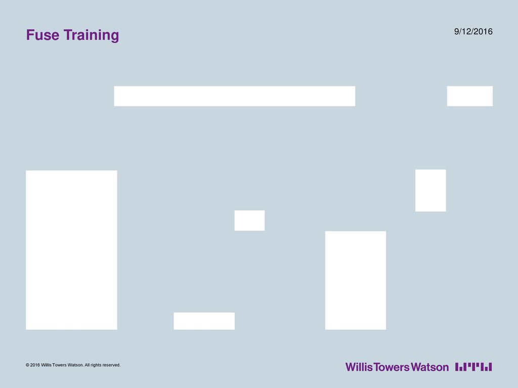 Fuse Training 9/12/2016 © 2016 Willis Towers Watson. All rights reserved.