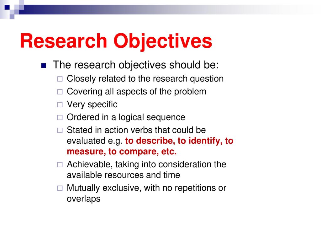 Research Question, Objectives & Hypotheses - ppt download