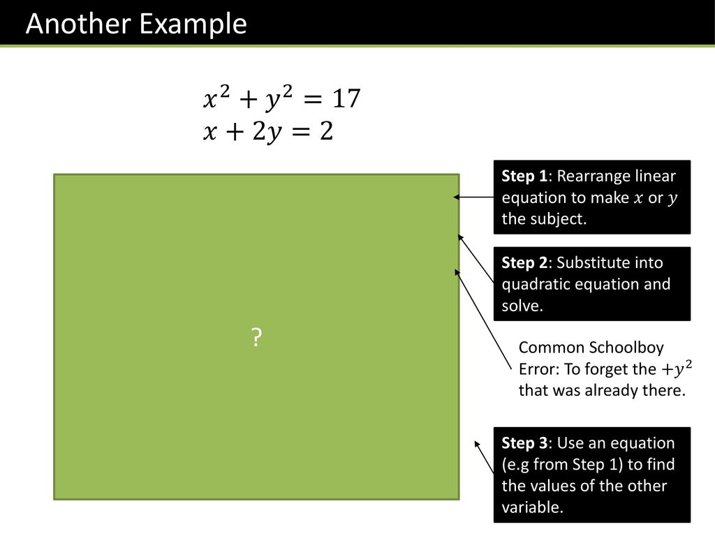 Gcse Quadratic Simultaneous Equations Ppt Download