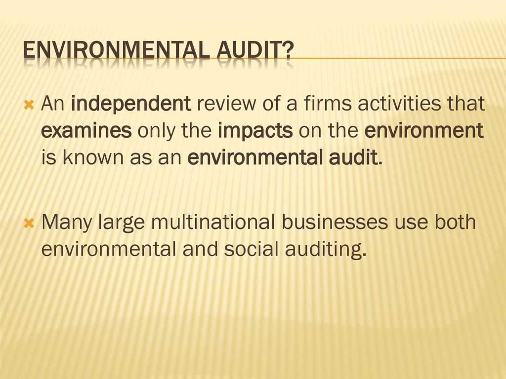 Environmental audit