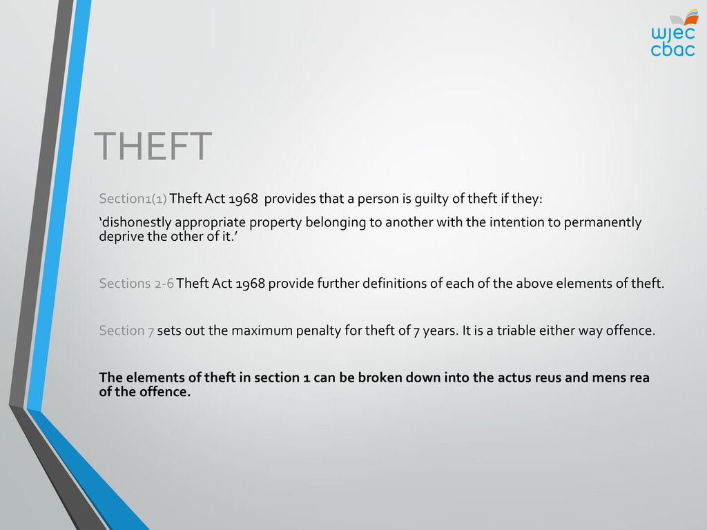 PROPERTY OFFENCES, INCLUDING THEFT AND ROBBERY - ppt download
