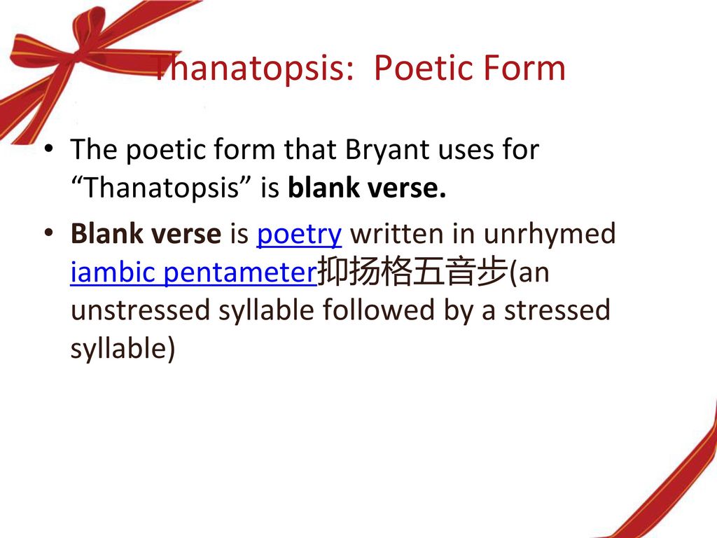 thanatopsis analysis by stanza