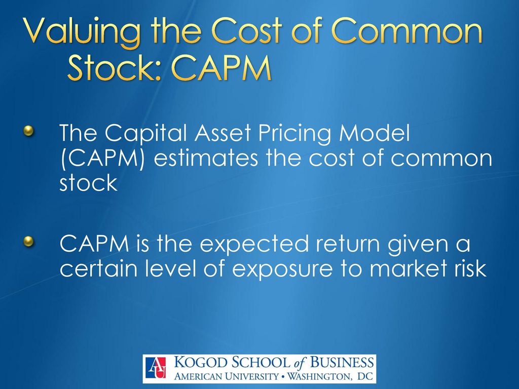 cost of common stock using capm