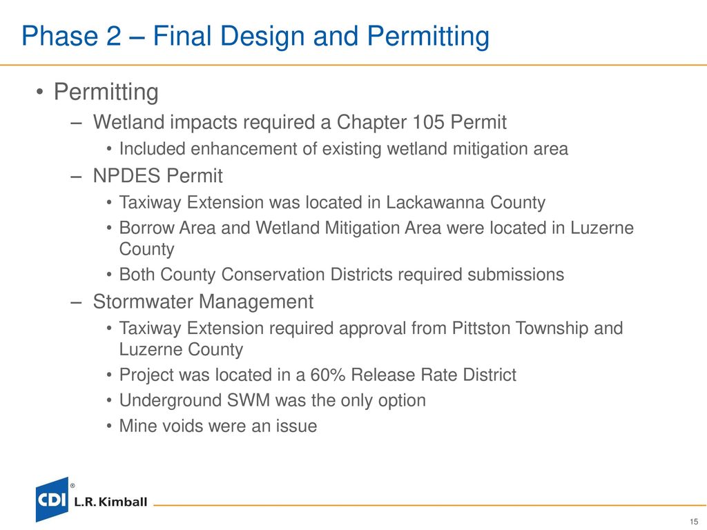 Phase 2 – Final Design and Permitting