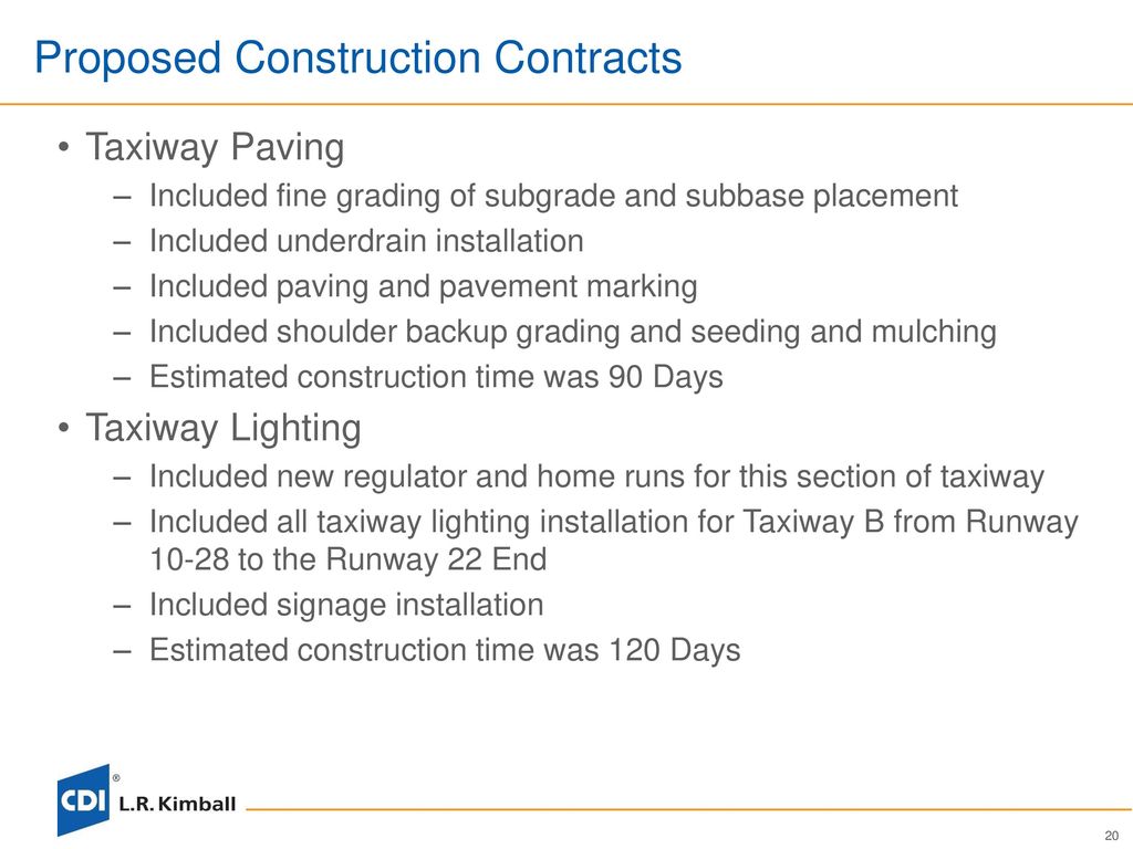 Proposed Construction Contracts