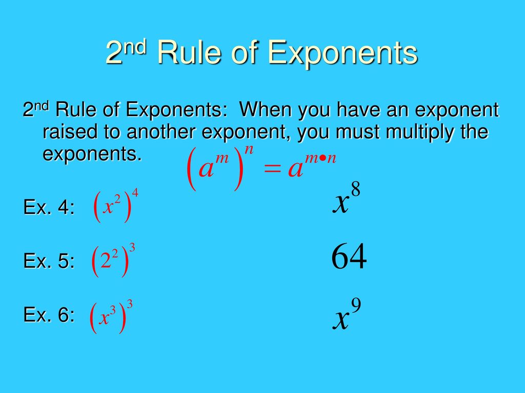 Rules of exponents multiplying and powers ppt download
