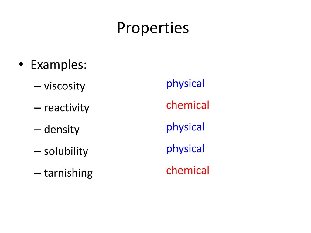 Physical and Chemical Properties/Changes - ppt download Pertaining To Physical Vs Chemical Properties Worksheet