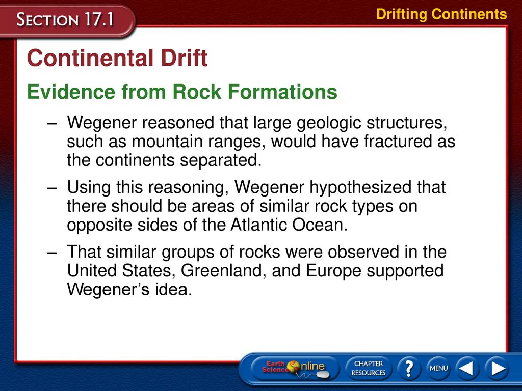 Continental Drift Evidence from Rock Formations