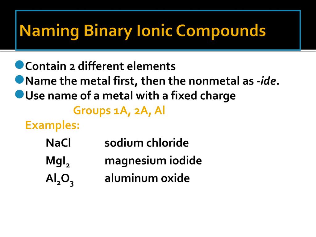 Ionic Compounds Metal Non-metal Magnesium-12 8 (+) 10 (-) -2 Charge ...