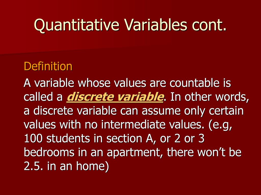 Quantitative Variables cont.