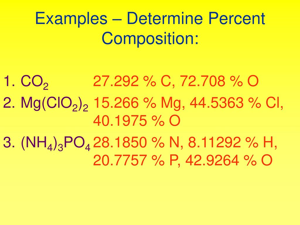 Percentage Composition from Formulas - ppt download