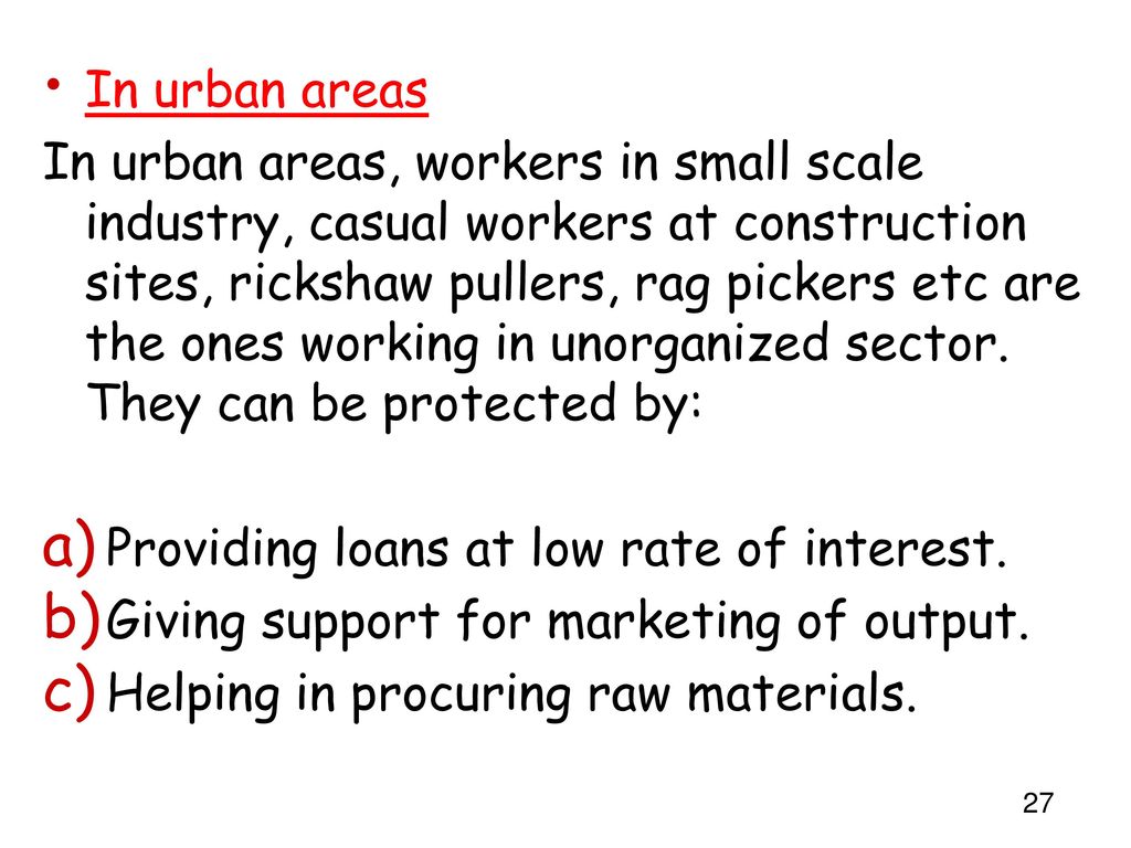 In urban areas