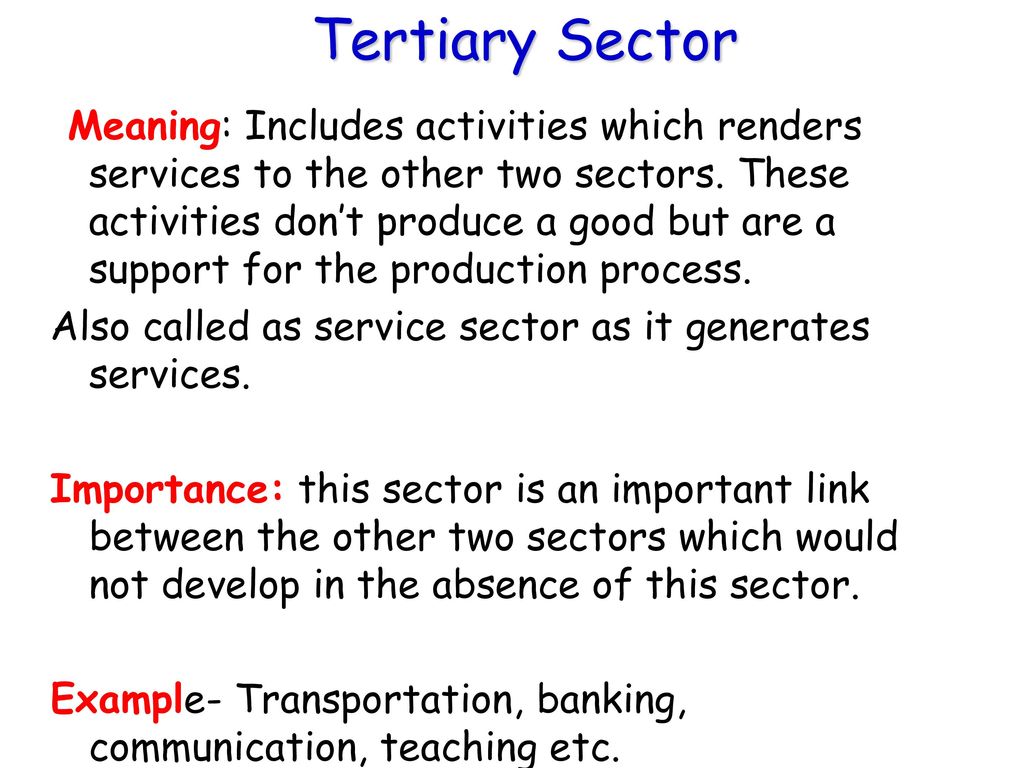 Tertiary Sector