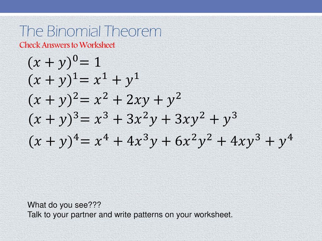 A Quick And Efficient Way To Expand Binomials Ppt Download