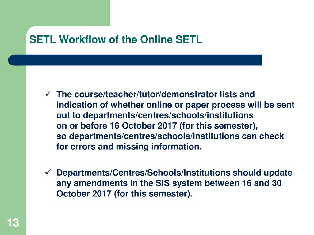 SETL Workflow of the Online SETL