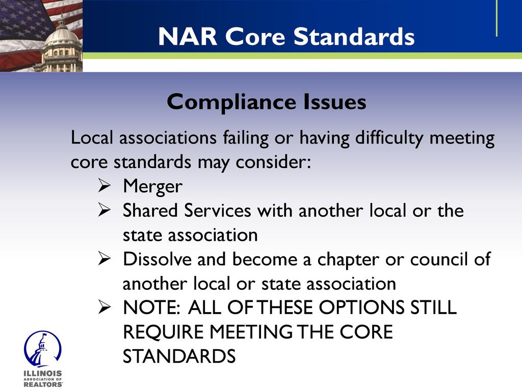 NAR Core Standards Compliance Issues