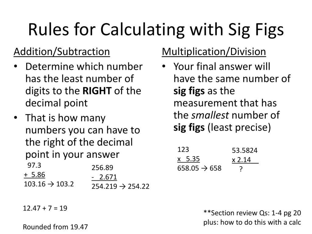 Sig Fig Rules For Addition