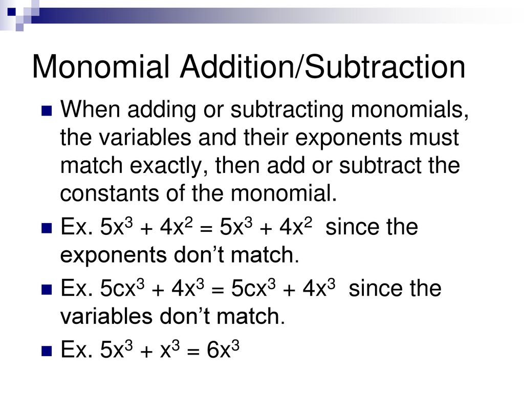 Review lesson monomials ppt download