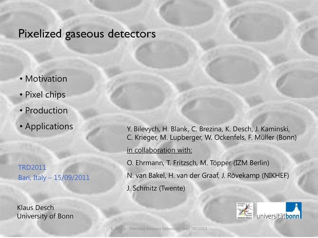 Pixelized Gaseous Detectors Ppt Download