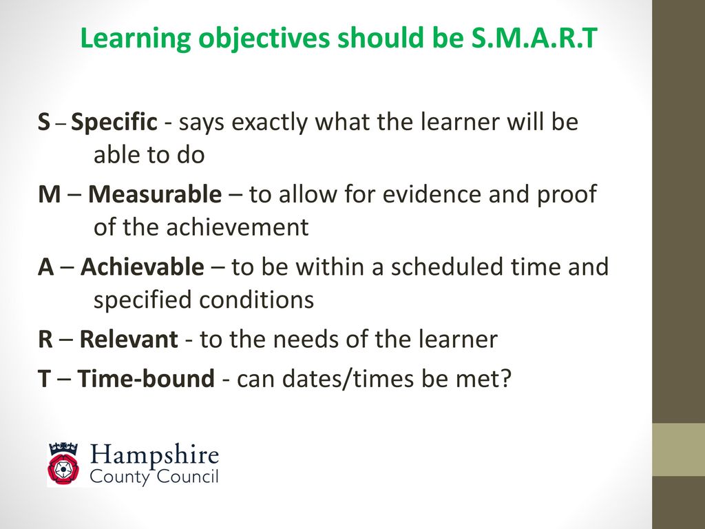 Making your learning objectives and learning goals - ppt download