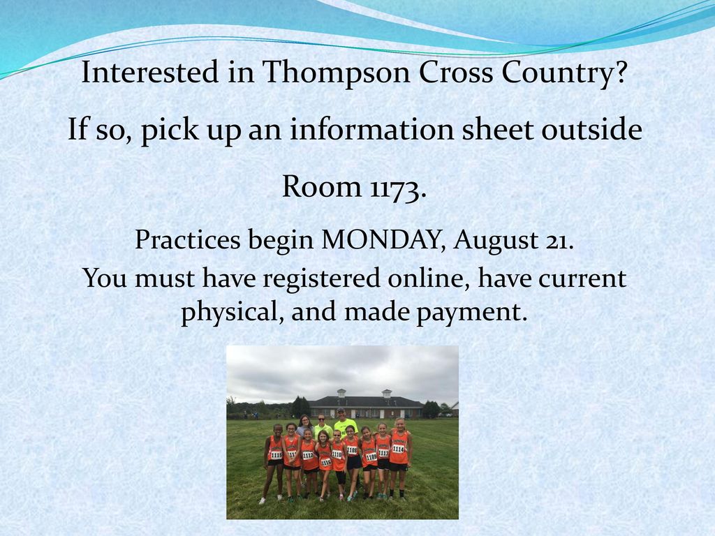 Interested in Thompson Cross Country