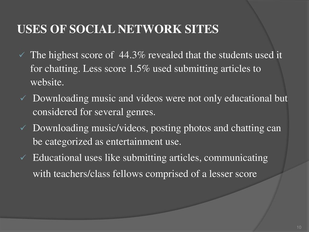 USES OF SOCIAL NETWORK SITES