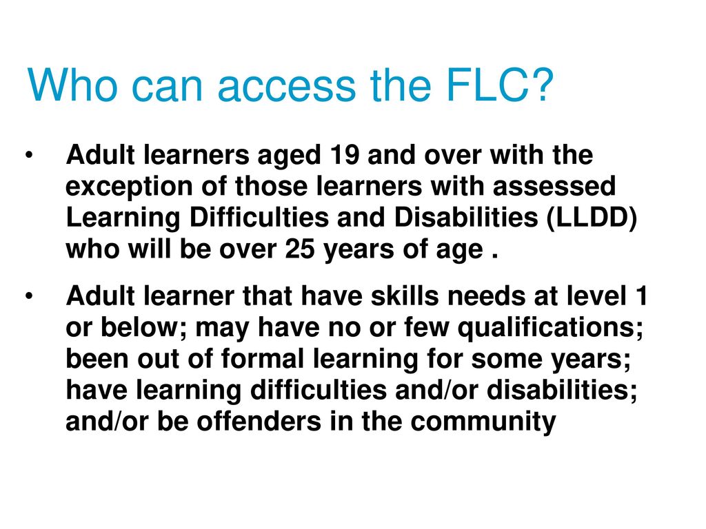 Foundation Learning Curriculum (FLC) for adults - ppt download