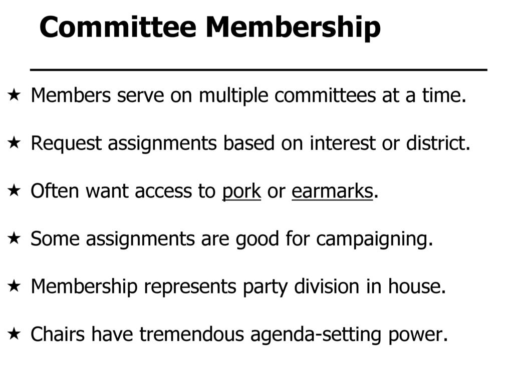 Committee Membership Members serve on multiple committees at a time.