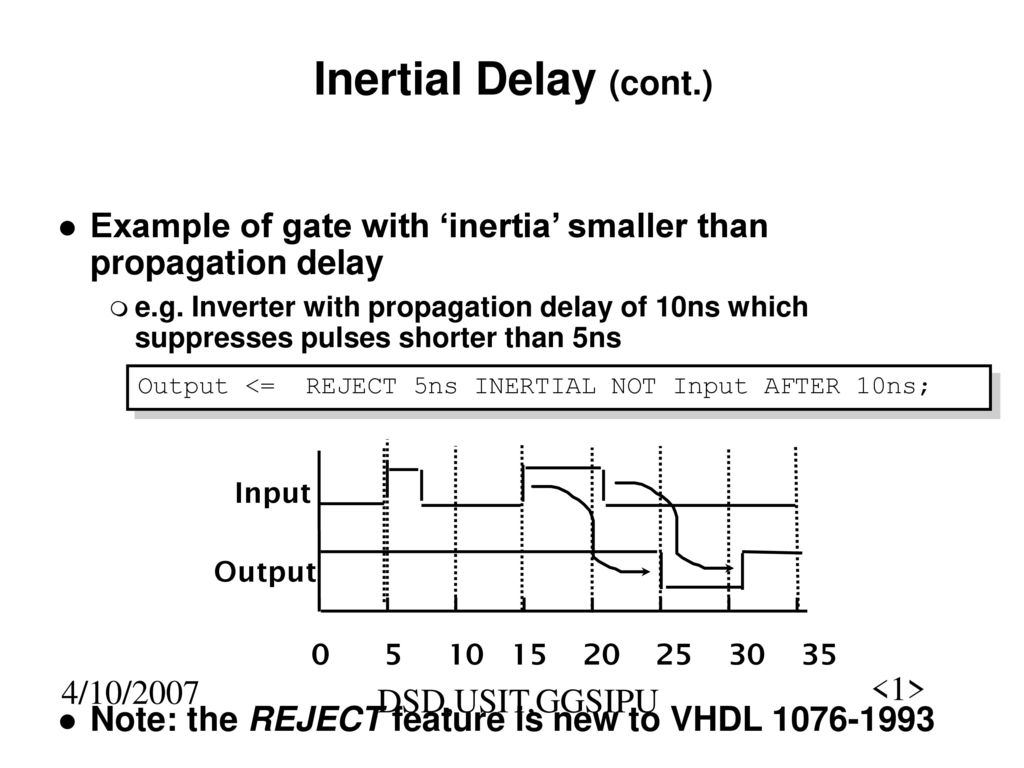 Timing model start simulation delay update signals execute processes
