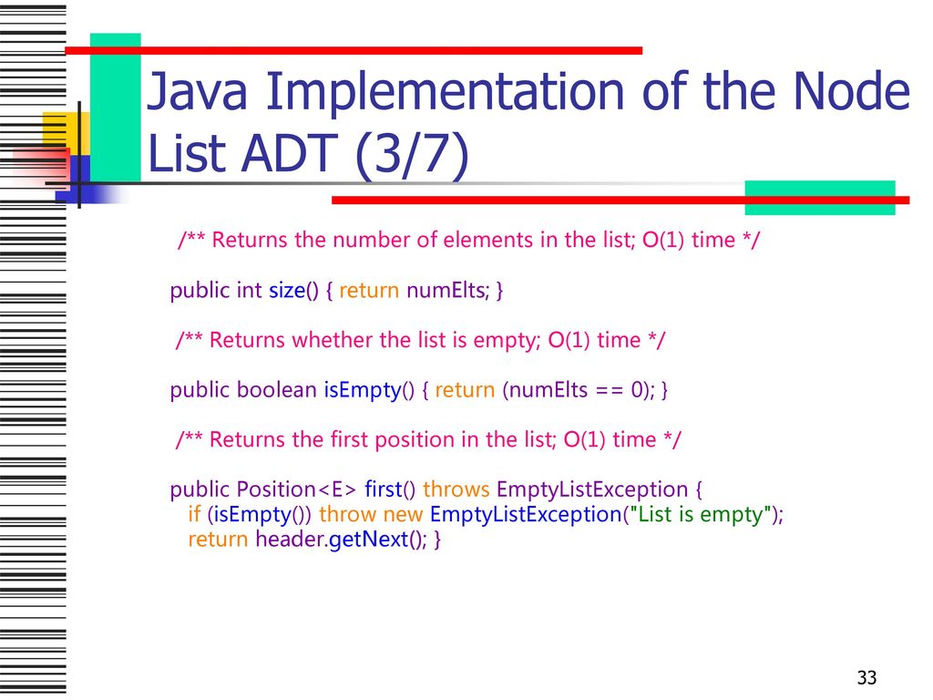 Java Implementation of the Node List ADT (3/7)